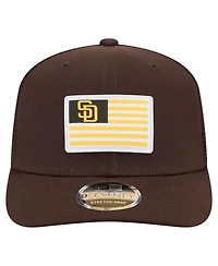 New Era Men's Brown San Diego Padres Flag 9SEVENTY Stretch-Snap Hat