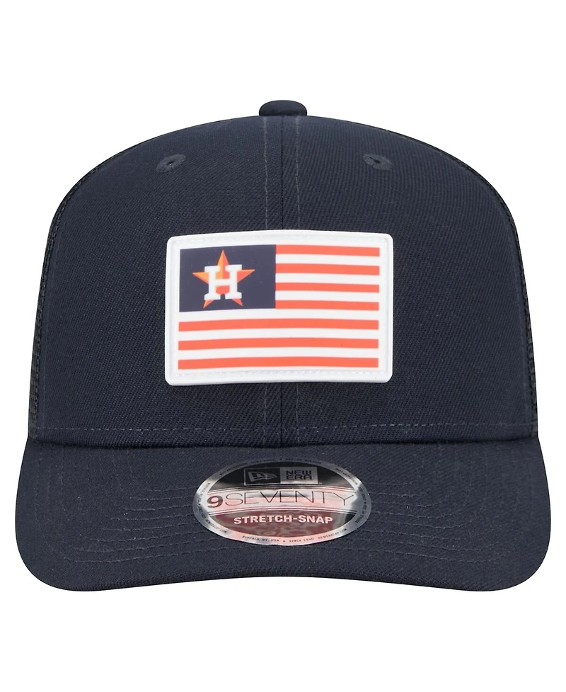 New Era Men's Navy Houston Astros Flag 9SEVENTY Stretch-Snap Hat
