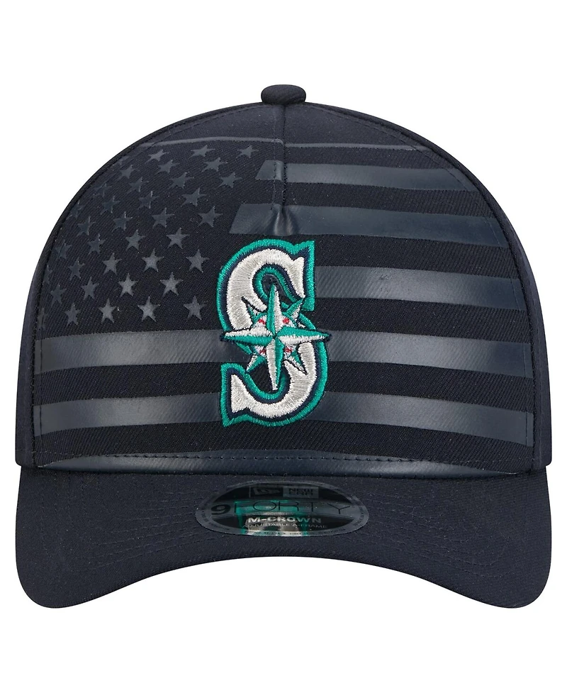 New Era Men's Navy Seattle Mariners American Flag 9FORTY M-Crown A-Frame Adjustable Hat