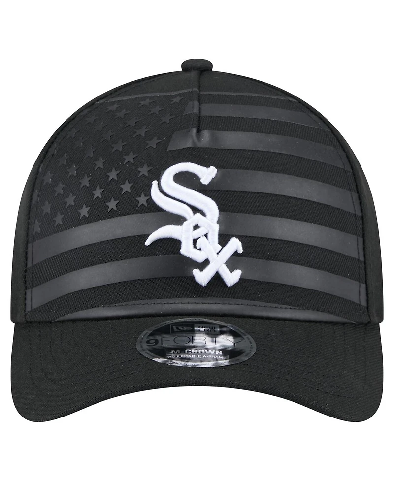 New Era Men's Black Chicago White Sox American Flag 9FORTY M-Crown A-Frame Adjustable Hat