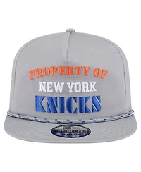 New Era Men's Gray New York Knicks Throwback Property Of Golfer Snapback Hat