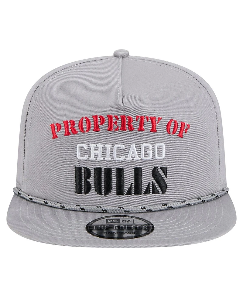 New Era Men's Gray Chicago Bulls Throwback Property Of Golfer Snapback Hat