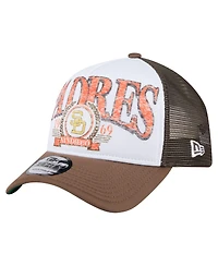 New Era Men's Brown San Diego Padres Distressed 9FORTY A-Frame Adjustable Trucker Hat