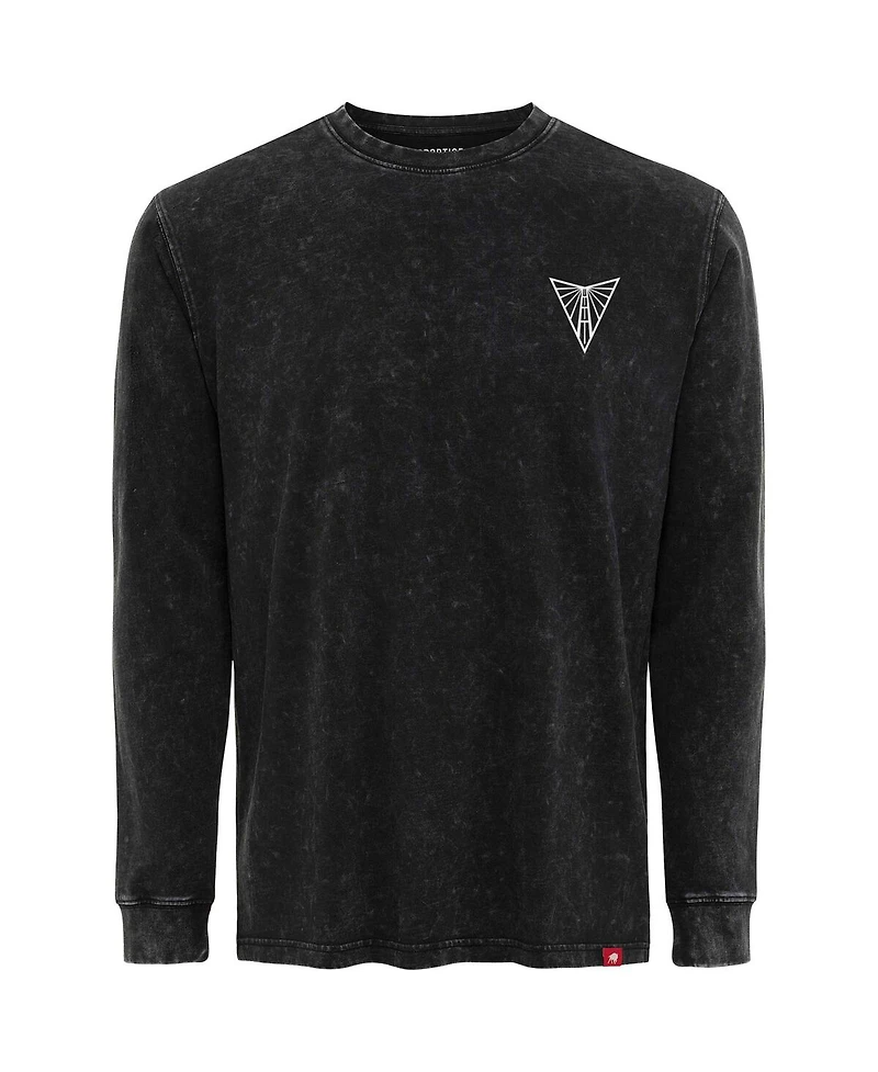 Sportiqe Men's and Women's Black Golden State Valkyries Rock Roll Collection Bono Mineral Wash Premium Long Sleeve T-Shirt