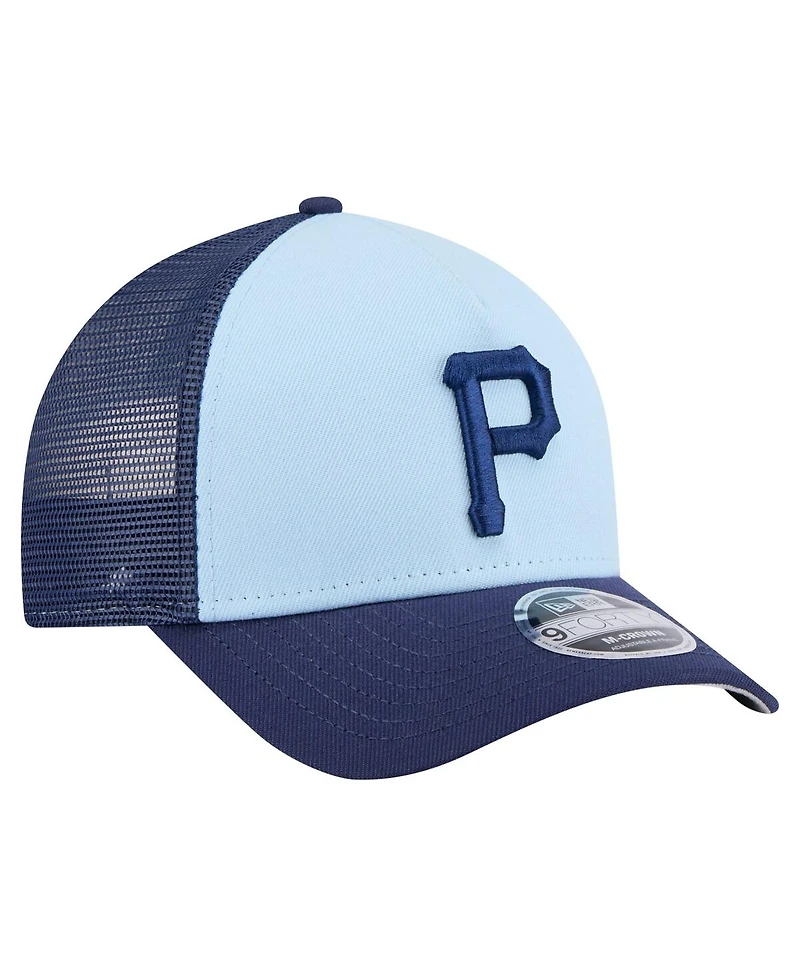 New Era Men's Light Blue/Navy Pittsburgh Pirates 2-Tone Color Pack 9FORTY M-Crown A-Frame Adjustable Hat