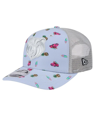 New Era Men's Light Blue/Gray Memphis Grizzlies Adventure Aloha Pattern 9SEVENTY Stretch-Snap Hat