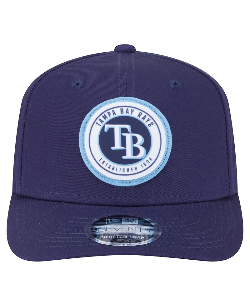 New Era Men's Navy Tampa Bay Rays Circle Patch 9SEVENTY Stretch-Snap Hat