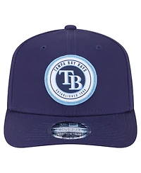 New Era Men's Navy Tampa Bay Rays Circle Patch 9SEVENTY Stretch-Snap Hat
