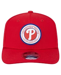 New Era Men's Red Philadelphia Phillies Circle Patch 9SEVENTY Stretch-Snap Hat
