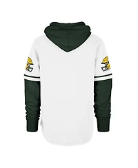 '47 Brand Men's White Green Bay Packers Trifecta Shorts Sweatshirt Pullover Hoodie