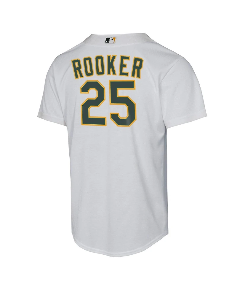 Nike Big Boys and Girls Brent Rooker White Athletics Home Replica Jersey