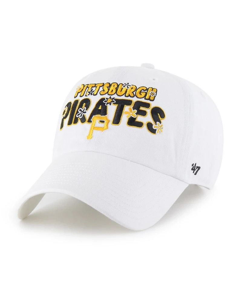 '47 Brand Women's White Pittsburgh Pirates Flower Power Clean Up Adjustable Hat