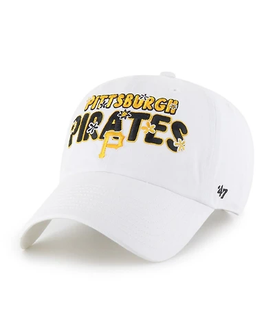 '47 Brand Women's White Pittsburgh Pirates Flower Power Clean Up Adjustable Hat