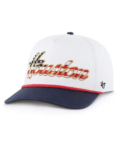 '47 Brand Men's White Houston Texans Patriotic Overhand Hitch Adjustable Hat