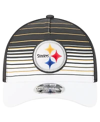 New Era Men's White/Black Pittsburgh Steelers Adventure Gradient 9FORTY M-Crown A-Frame Adjustable Hat