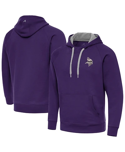 Antigua Men's Purple Minnesota Vikings Brushed Carbon Victory Pullover Hoodie