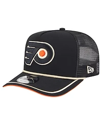 New Era Men's Black Philadelphia Flyers Vintage Team Rope A-Frame 9FIFTY Snapback Hat