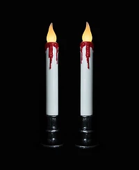Northlight Led Dripping Blood Halloween Taper Candles with Timer, Set of 2
