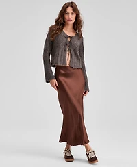 And Now This Women's Pointelle Tie-Front Cardigan, Exclusively at Macy's
