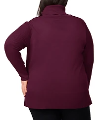 Melissa Paige Plus Cowlneck High-Low Sweater
