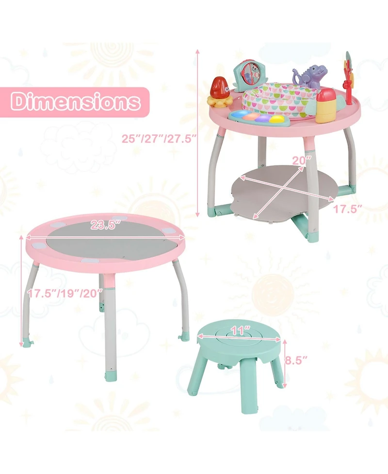 Costway 5-in-1 Baby Activity Center with Rotating Seat Removable Toys Lights & Music