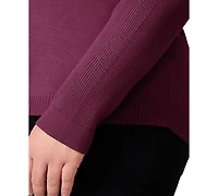 Melissa Paige Plus Size Ribbed-Yoke Pullover Sweater
