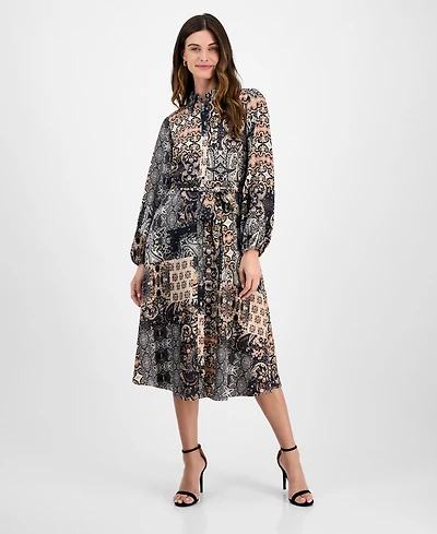 julia jordan Women's Printed Shirt Dress