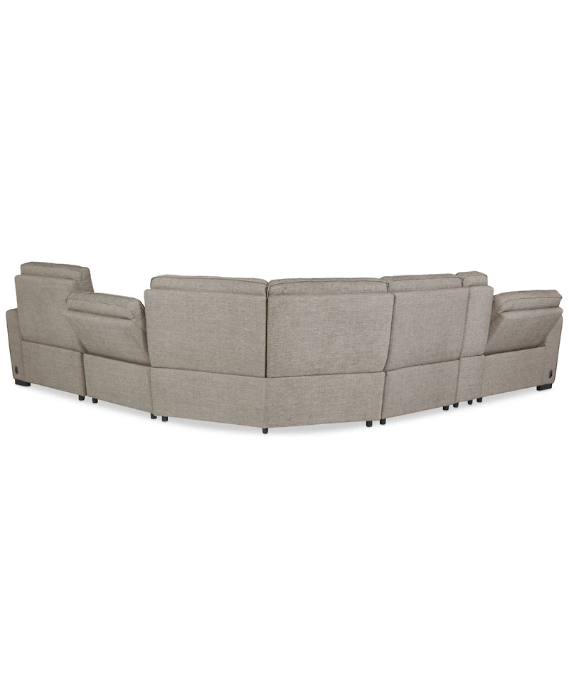 Miren -Pc. Fabric Sectional with Power Headrest Recliners Console
