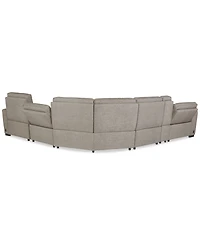 Miren -Pc. Fabric Sectional with Power Headrest Recliners Console