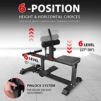 Mikolo Adjustable Seated Calf Raise Machine - Home Gym Leg Trainer with Band Pegs & Weight Plate Loading Red)
