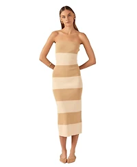 endless rose Women's Stripe Tube Midi Dress