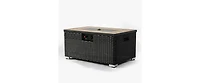 32 Inch Rectangular Wicker Fire Pit Table with 50000 Btu Burner and Ceramic Top