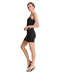 endless rose Women's Contrast Square Neck Mini Knit Dress