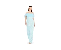 Amri Women's Off-The-Shoulder Corset Detail Brocade Gown
