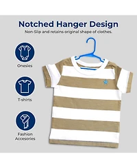 SereneLife 20 Pcs. Non-Slip Plastic Kids Hangers - Durable and Space-Saving Closet Organizers for Infants, Toddlers, and Kids' Clothing (Blue)