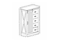 Casainc Farmhouse Modern Bathroom Cabinet 5 Chest of Drawers with Sliding Barn Door