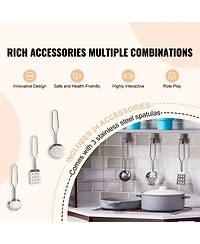 Slickblue Kids Kitchen Playset with 24 Piece Pretend Cooking Accessories for Imaginative Play