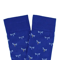 Trafalgar Men's Renewal Dragonfly Novelty Over The Calf Pima Cotton Dress Sock (1 Pair)
