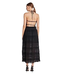 endless rose Women's Chiffon Gathered Sequins Halter Top