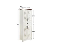 Casainc 68" White Freestanding Tall Kitchen Cabinet