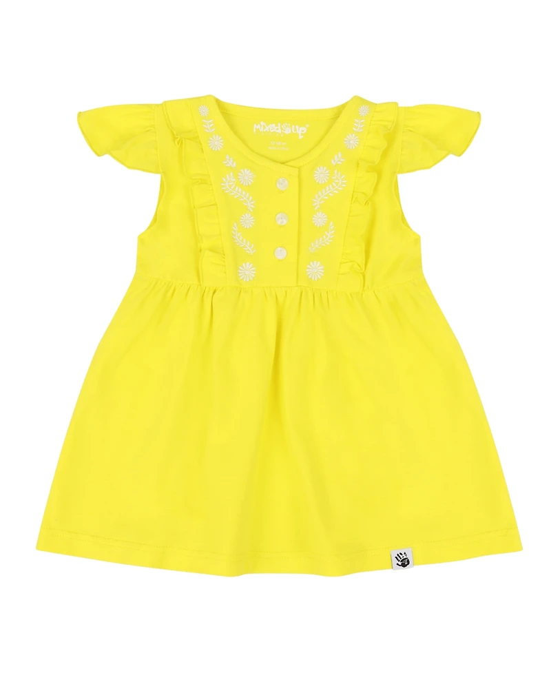 Mixed Up Clothing Baby Girls Vestito Dress Set - Blazing Yellow