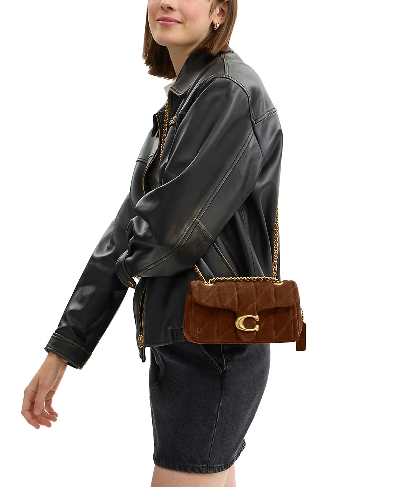 Coach Quilted Tabby Small Suede Shoulder Bag 20