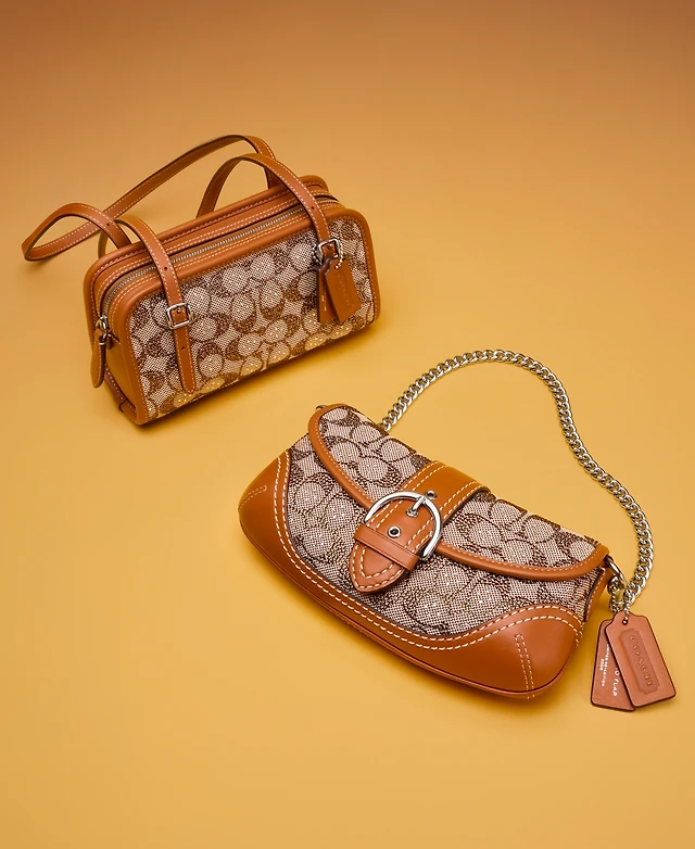 Coach Swing Zip Mini Crystal Signature Jacquard Shoulder Bag 20