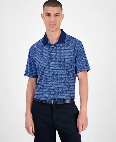 Pga Tour Men's Argyle Jacquard Polo Shirt