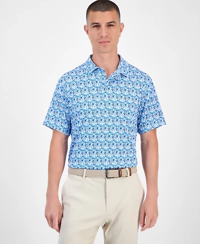 Pga Tour Men's All-Over Geometric Polo Shirt