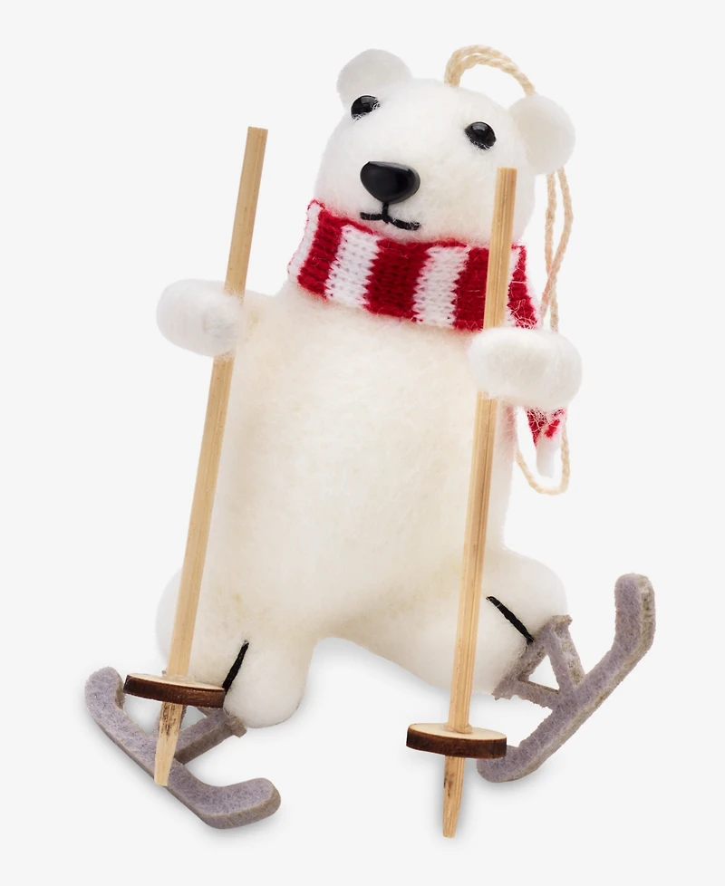 Holiday Lane Tiny Tidings Skiing Bear Ornament, Macy's Exclusive