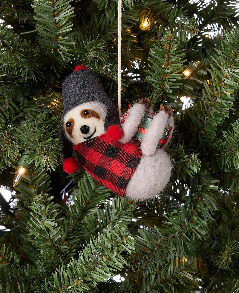 Holiday Lane Tiny Tidings Wool Sloth Ornament, Macy's Exclusive