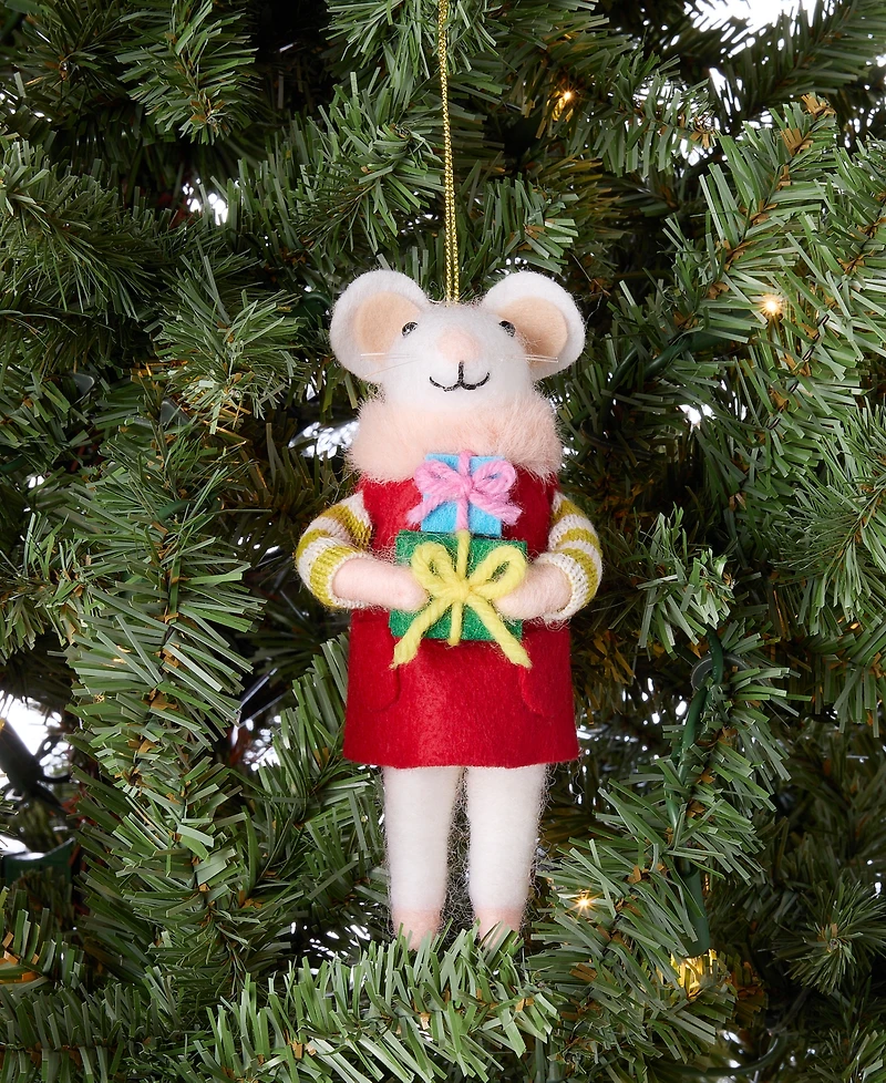 Holiday Lane Tiny Tidings Felted Mouse with Gift Ornament, Macy's Exclusive