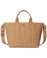 Lauren Ralph Lauren Quilted Extra Large Stevie Zip Tote Bag