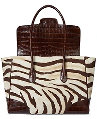 Lauren Ralph Lauren Zebra-Print Canvas Extra Large Tanner Satchel